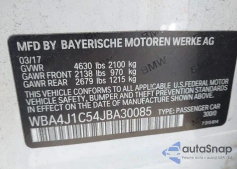 2018 BMW 430I Gran Coupe Gran Coupe from USA, damaged, VIN WBA4J1C54JBA30085